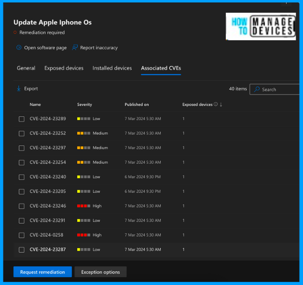 Remediate Vulnerabilities identified by Microsoft Defender for Endpoint Using Intune Fig: 7