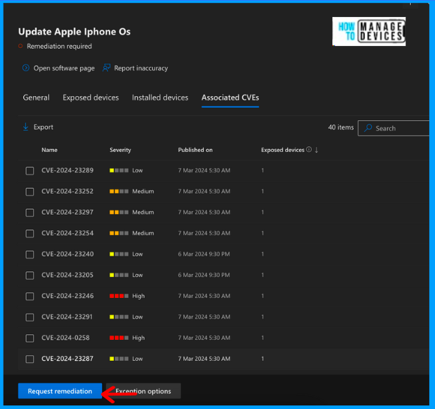 Remediate Vulnerabilities identified by Microsoft Defender for Endpoint Using Intune Fig: 9