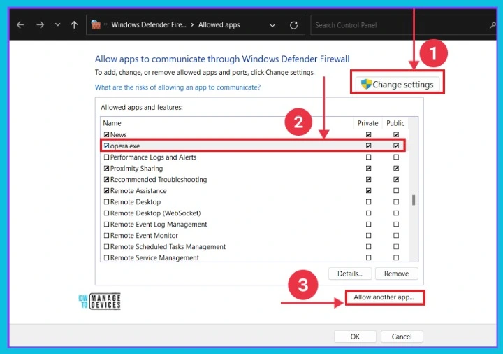 Ways to Allow an App through Windows Defender Firewall - Fig.2