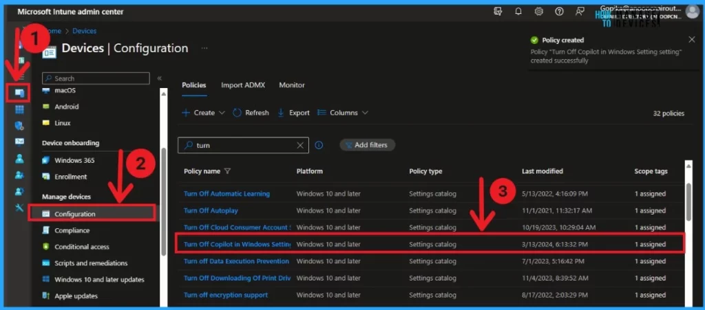 Turn Off Copilot in Windows Setting from Intune Settings Catalog - Fig.10