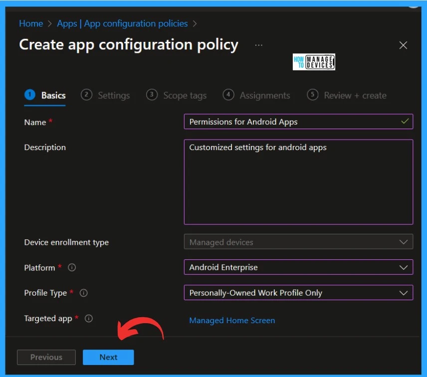 Additional App Configuration Permissions for Android Apps- Fig.2