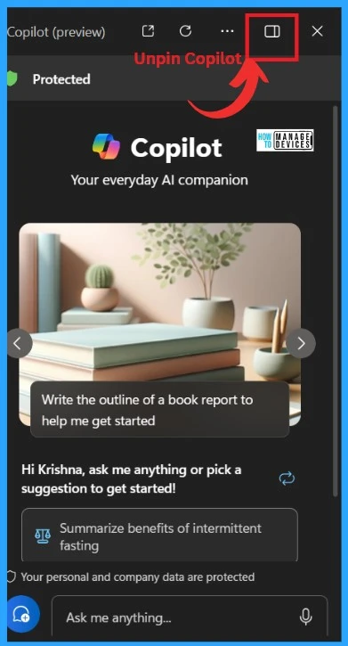 Pin or Unpin Copilot Side Pane on Desktop in Windows 11 -Fig.3