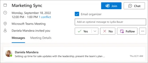 Follow Meeting Option a New Feature in Case of Meeting Conflicts - Fig.1 - Creds to MS