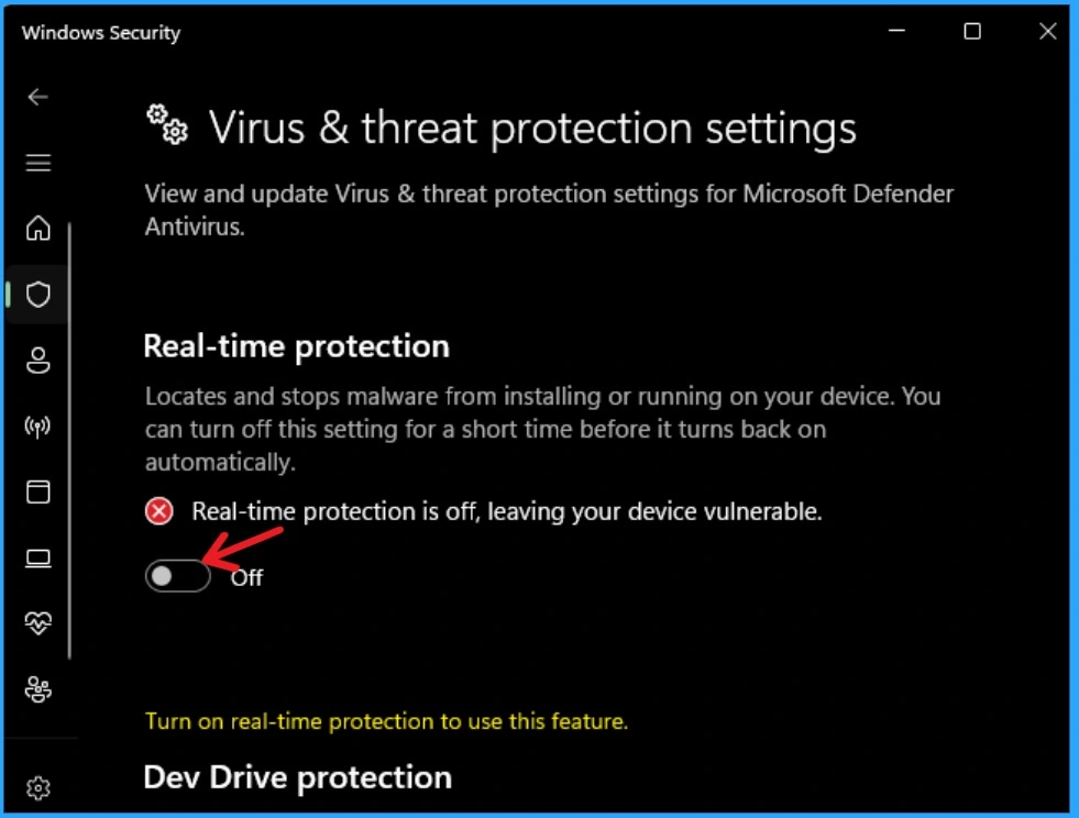 Methods for Allow or Disallow Real-time Protection for Microsoft Defender Antivirus in Windows 11 - Fig.4