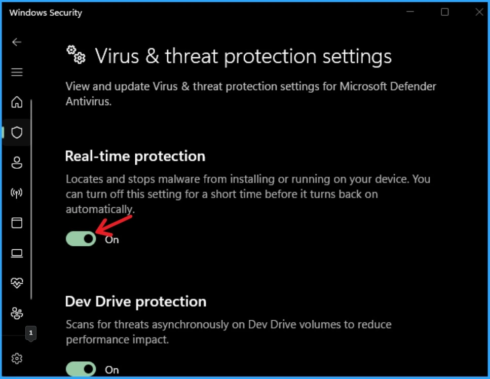 Methods for Allow or Disallow Real-time Protection for Microsoft Defender Antivirus in Windows 11 - Fig.3