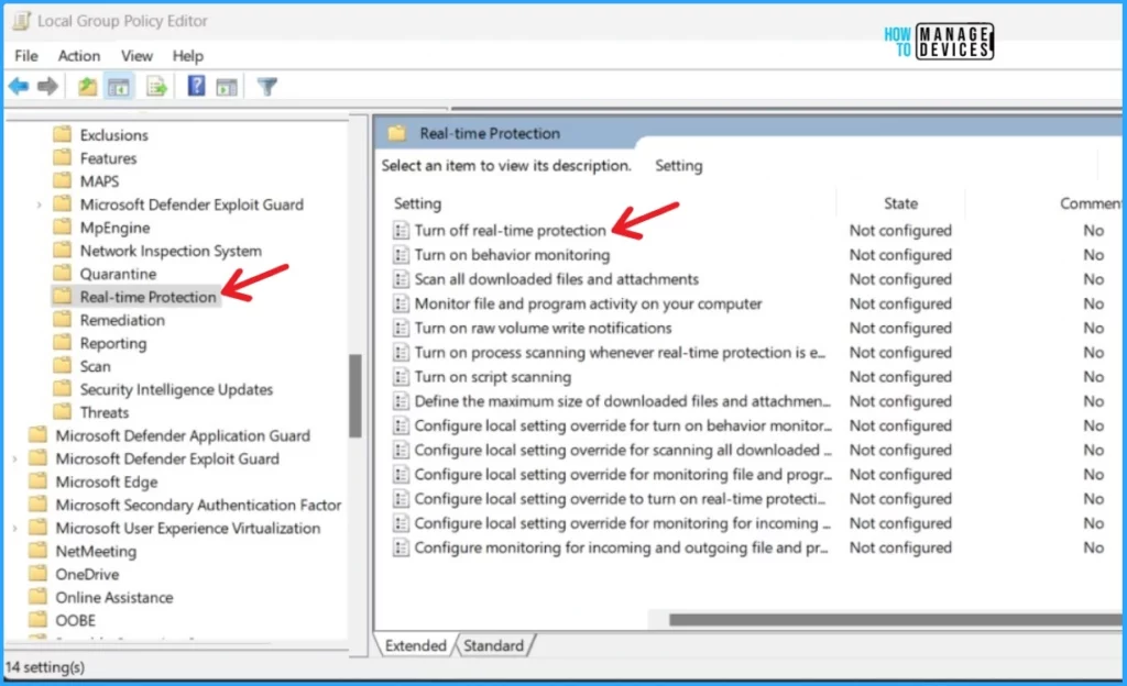 Methods for Allow or Disallow Real-time Protection for Microsoft Defender Antivirus in Windows 11 - Fig.5