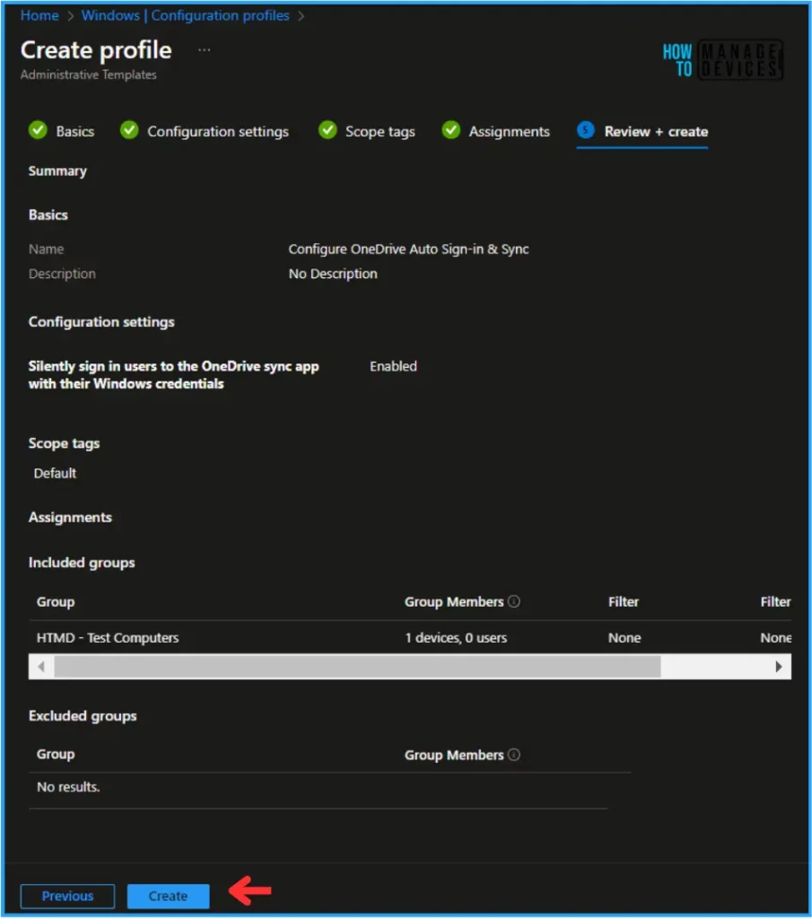 Best Guide to Configure OneDrive Auto Sign-in & Sync with Intune. Fig. 10