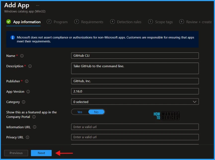 Install GitHub CLI with Intune Enterprise App Catalog App 5