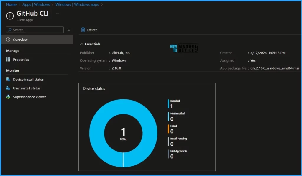 Install GitHub CLI with Intune Enterprise App Catalog App 12