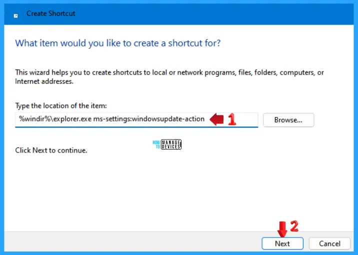 How to Create Different Shortcuts to Check for Windows Updates in Windows 11 - Fig. 8