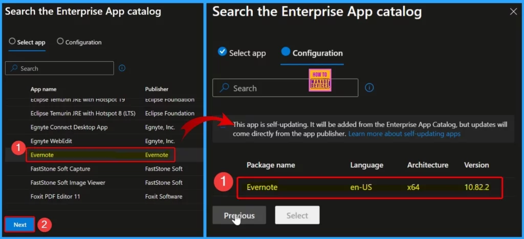 Install Evernote with Intune Enterprise App Catalog App - Fig.4