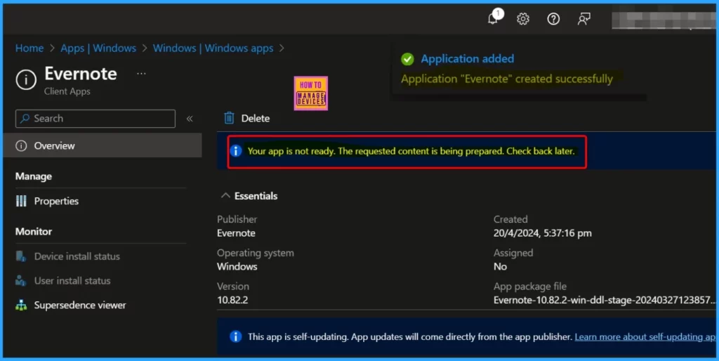 Install Evernote with Intune Enterprise App Catalog App - Fig.9