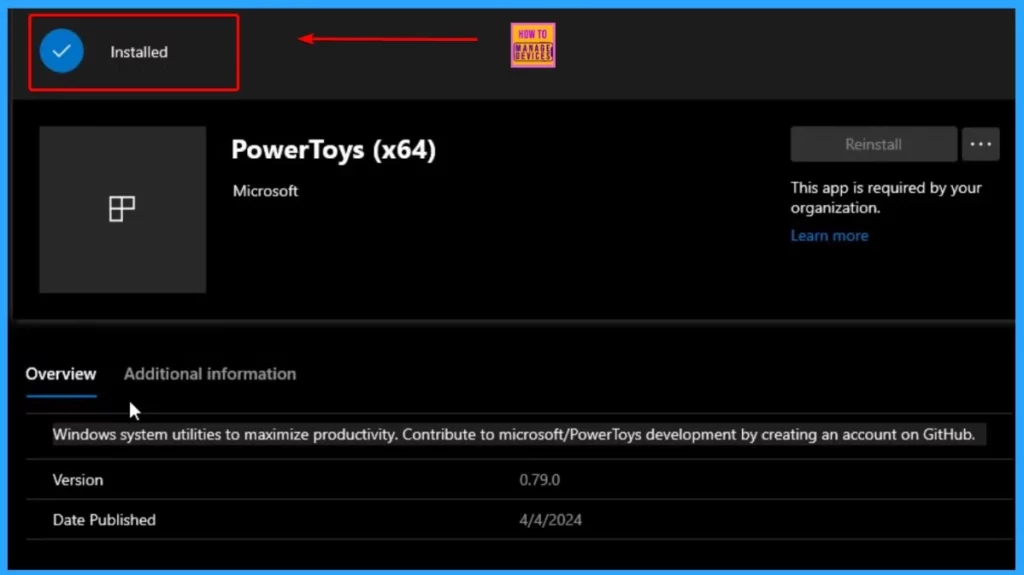 Install Microsoft PowerToys with Intune Enterprise App Catalog App - Fig.13