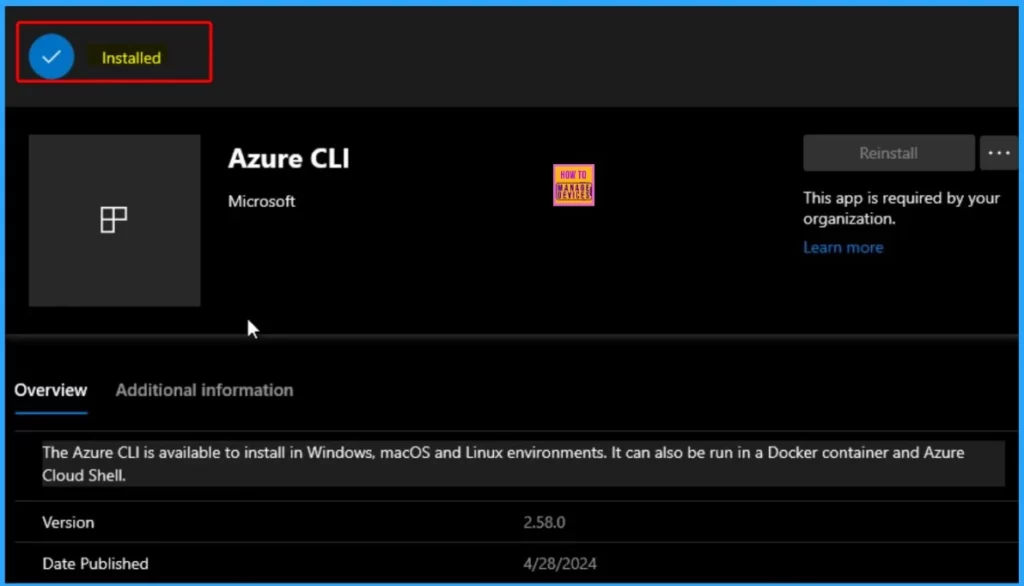 Microsoft Azure CLI Deployment using Intune Enterprise App Catalog App - Fig.14