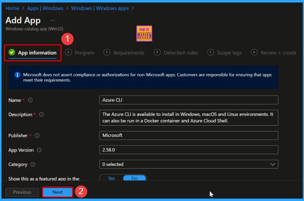 Microsoft Azure CLI Deployment using Intune Enterprise App Catalog App - Fig.5
