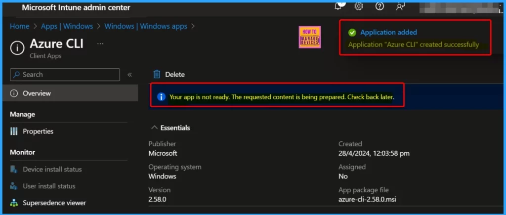 Microsoft Azure CLI Deployment using Intune Enterprise App Catalog App - Fig.11