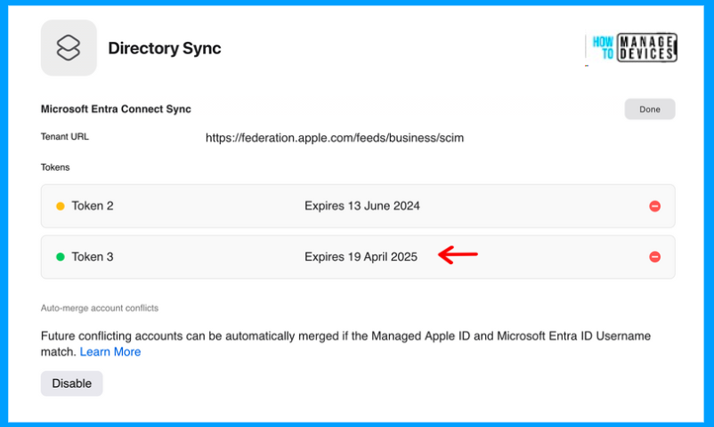 Renew SCIM Token in Apple Business Manager to Sync Entra ID Fig. 12