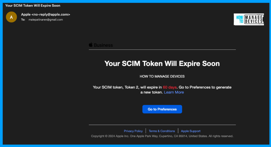 Renew SCIM Token in Apple Business Manager to Sync Entra ID Fig. 1