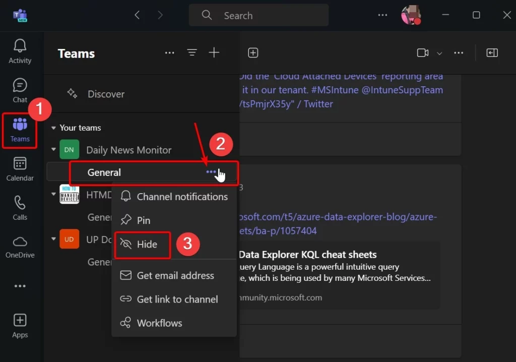 New Hide General Channel Feature in Microsoft Teams - Fig.4