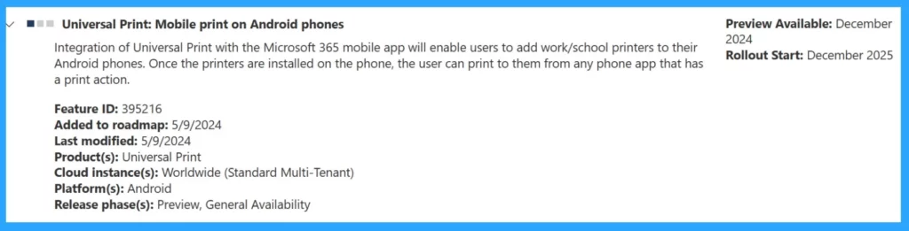 Universal Print Integration with Microsoft 365 Mobile App for Android Printing - Fig.2 - Creds to MS