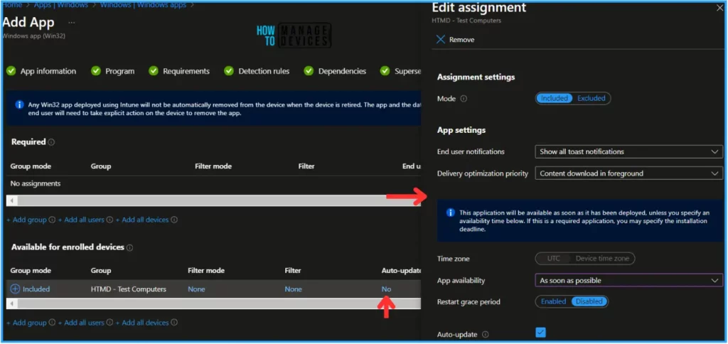 Best Guide to enable WinSCP Win32 app Supersedence and Auto-Update with Intune. Fig. 16