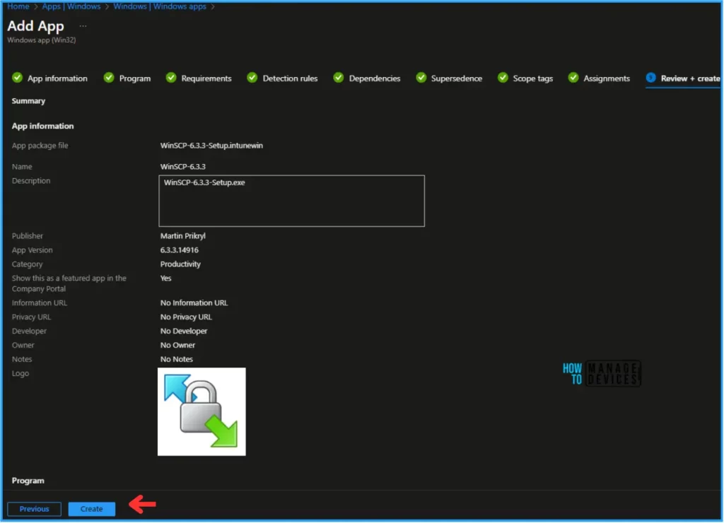 Best Guide to enable WinSCP Win32 app Supersedence and Auto-Update with Intune. Fig. 17
