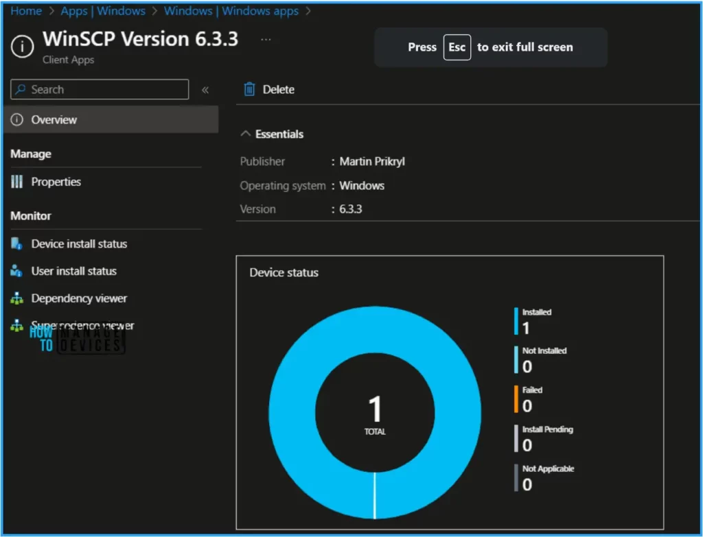 Best Guide to enable WinSCP Win32 app Supersedence and Auto-Update with Intune. Fig. 19