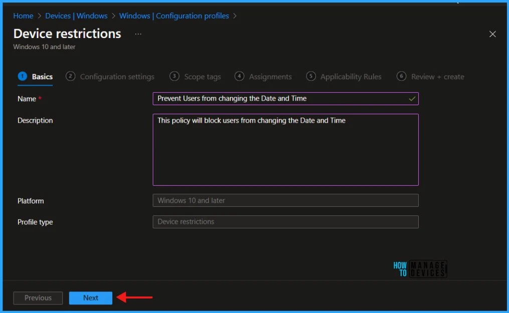 Prevent Users to Change Date and Time on Windows using Intune Policy Fig. 4