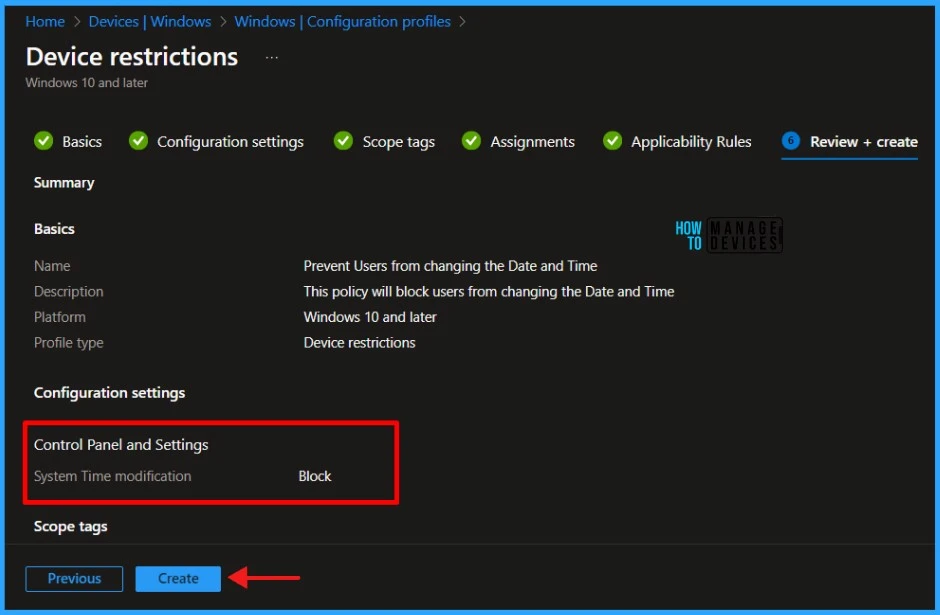 Prevent Users to Change Date and Time on Windows using Intune Policy Fig. 8