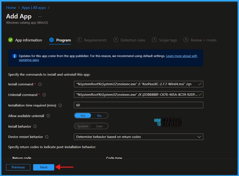 Install KeePassXC with Intune Enterprise App Catalog App: Step-by-Step Guide. Fig.07