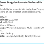Drag Teams Presenter Toolbar during Screen Sharing Frustrating Experience is Going to End Soon