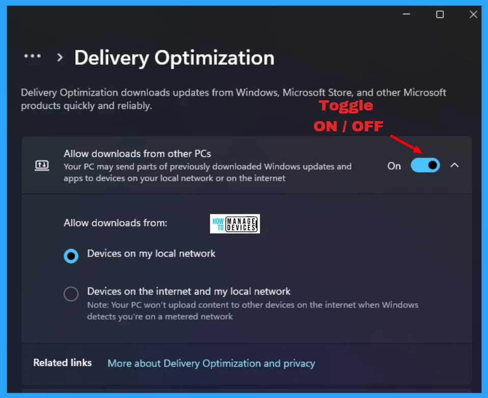 Enable Disable Windows Update Delivery Optimization in Windows 11 - Fig. 4