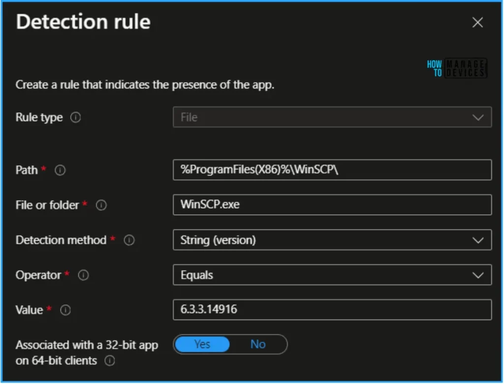 Best Guide to enable WinSCP Win32 app Supersedence and Auto-Update with Intune. Fig. 11