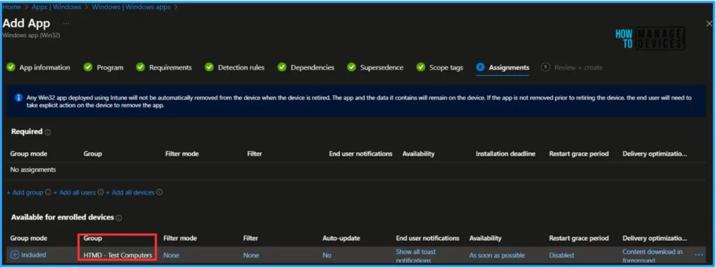 Best Guide to enable WinSCP Win32 app Supersedence and Auto-Update with Intune. Fig. 15