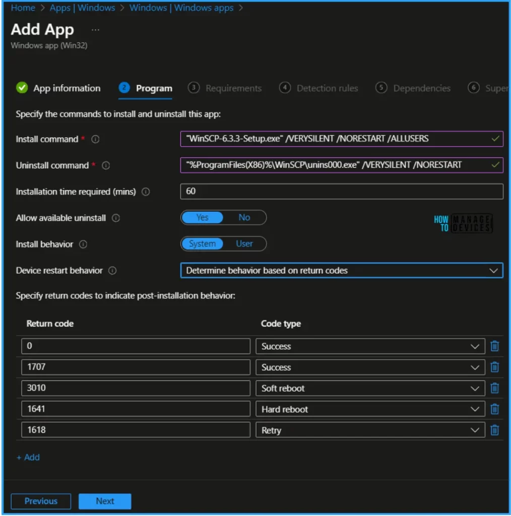 Best Guide to enable WinSCP Win32 app Supersedence and Auto-Update with Intune. Fig. 9
