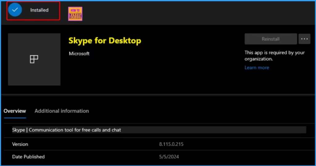 Install Microsoft Skype for Desktop with Intune Enterprise App Catalog App - Fig.13