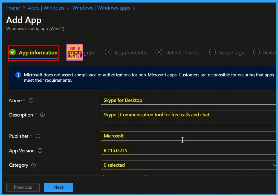 Install Microsoft Skype for Desktop with Intune Enterprise App Catalog App - Fig.5