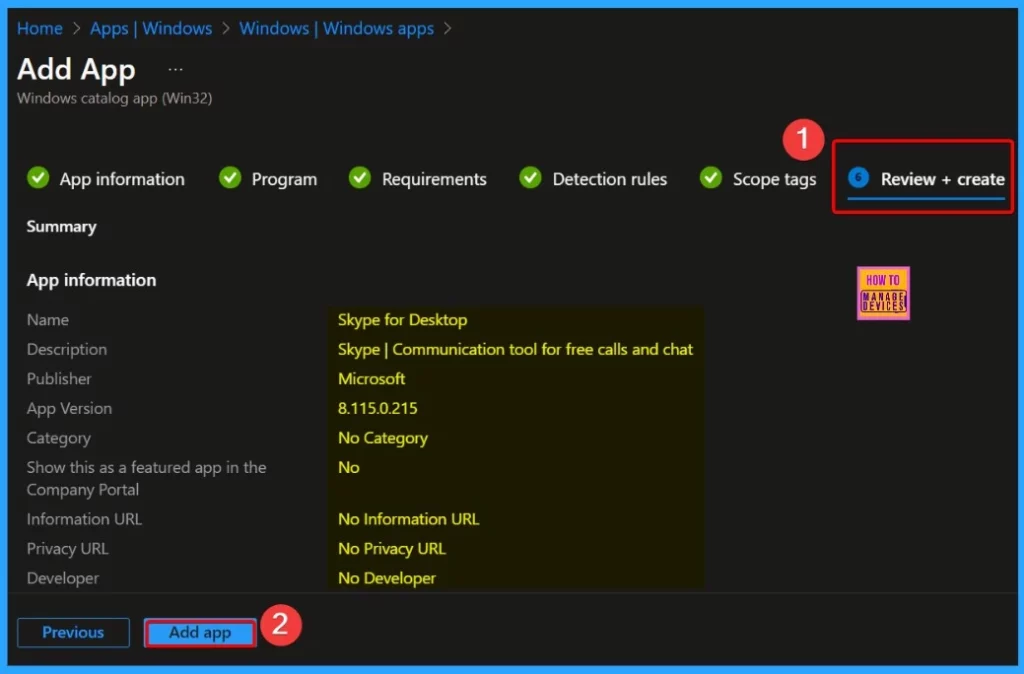 Install Microsoft Skype for Desktop with Intune Enterprise App Catalog App - Fig.9