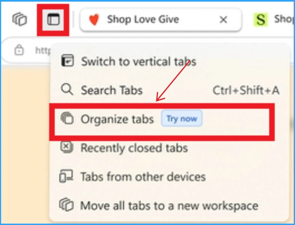 MS Edge Browser Automatic options to Organize Tabs Stay Organized with Tab Groups - Fig.2 - Cred to MS