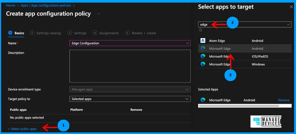 Manage Microsoft Edge Browser on Android devices using Intune Fig: 3