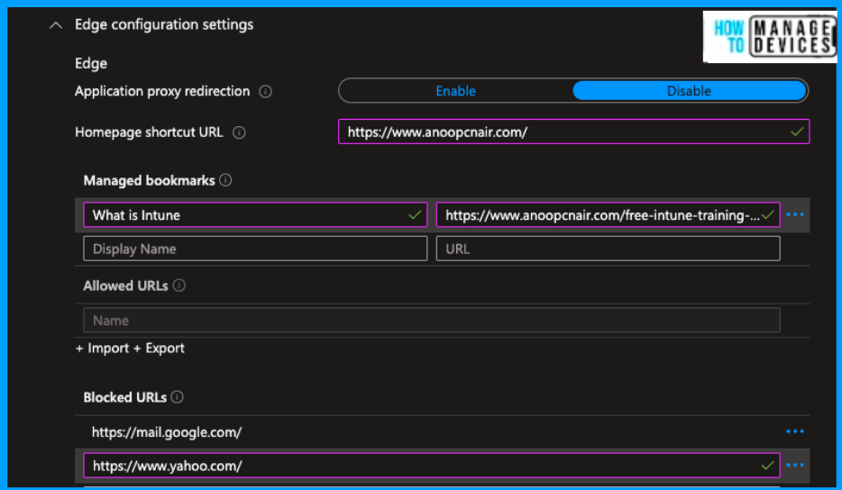 Manage Microsoft Edge Browser on Android devices using Intune Fig: 5