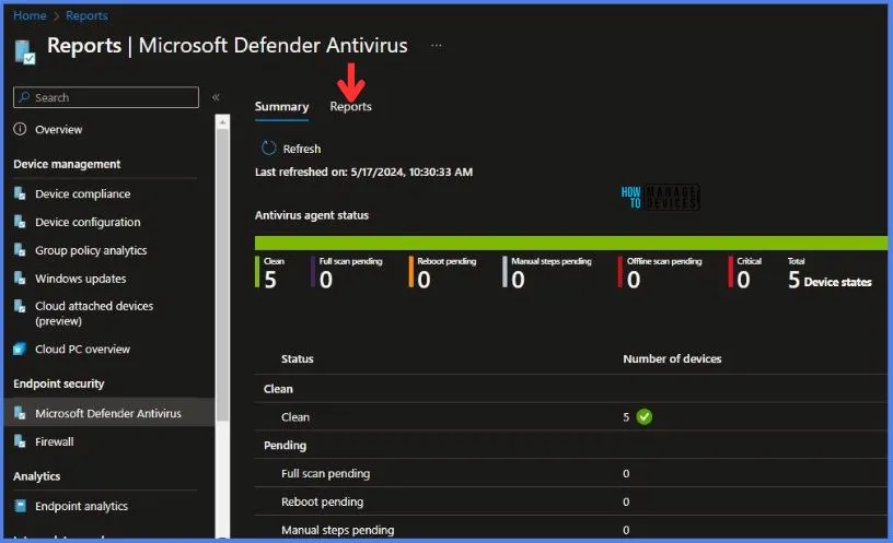 Monitoring Defender Updates Using Intune Portal Fig.6