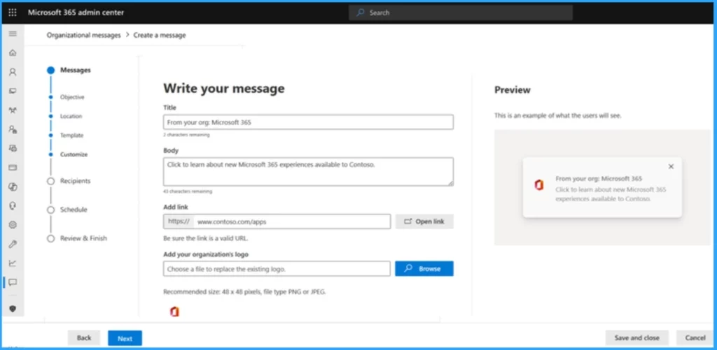 Organizational Messages Now Available on Microsoft 365 Admin Center 3 Organizational Messages Now Available on Microsoft 365 Admin Center - Fig.3 - Creds to MS