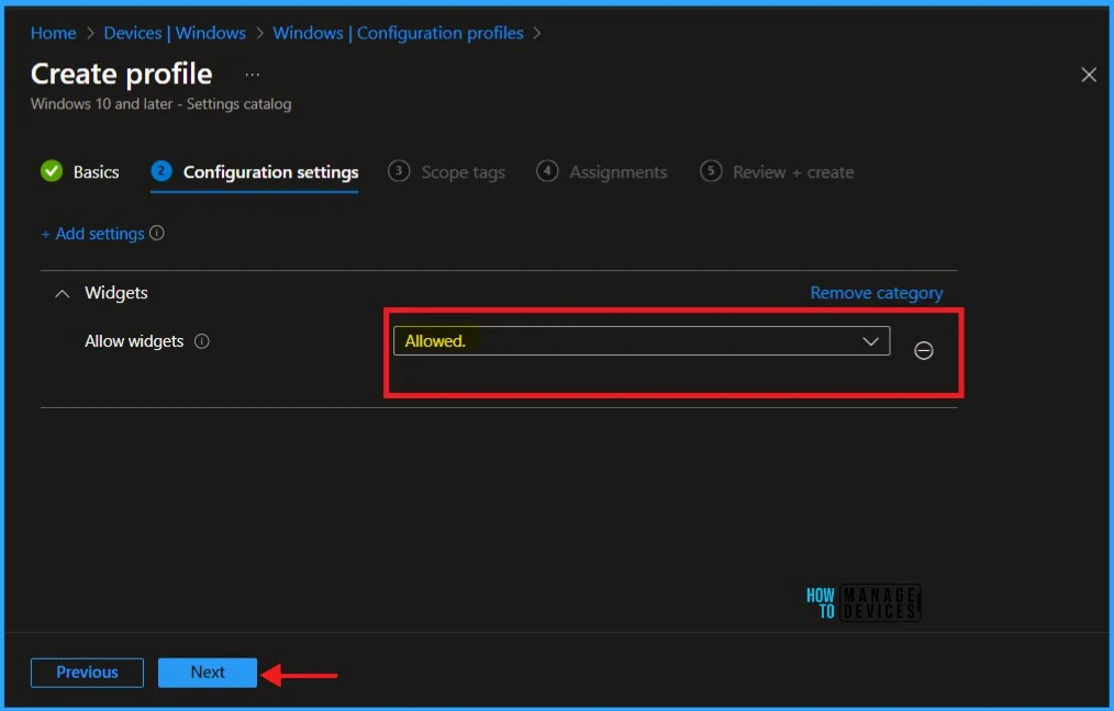 Step-by-Step Guide to Enable Widgets on Windows Machines with Intune Policy Fig. 6