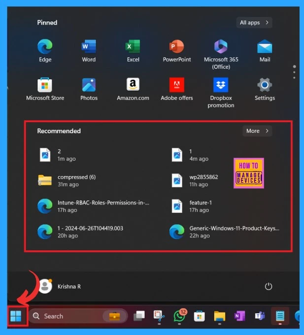 How to Clear the Start Menu Recommended Section in Windows 11- Fig.1