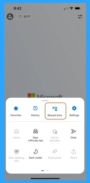 Shared Links are Now Generally Available in Edge Version125 on Mobile- Fig.2 Cres to MS