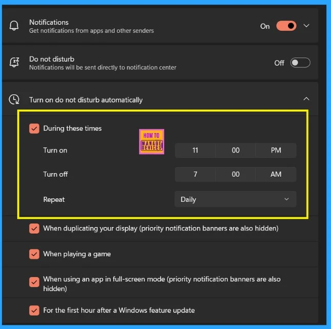 Turn On or Off Do Not Disturb for Notifications in Windows 11 - Fig.8