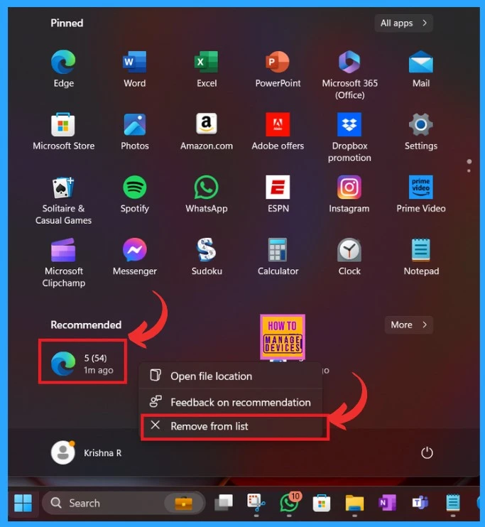 How to the Clear Start Menu Recommended Section in Windows 11- Fig.6