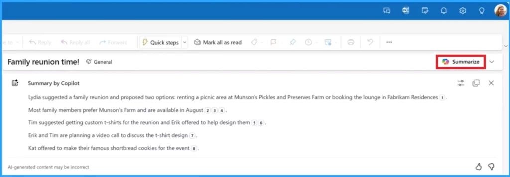 Classic Outlook for Windows Now Improved with Copilot - Fig.1 - Creds to MS