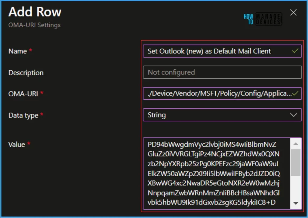 Best Guide to Set New Outlook as Default Mail Client with Intune. Fig. 8